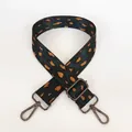 Détail d'une bandoulière léopard réglable avec crochets métalliques et texture tissée - Motif Vert 1 + Crochet Gunmetal
