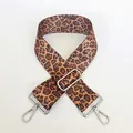 Adjustable leopard print wide shoulder strap with durable silver metal swivel hooks - No.6 + Silver Hook