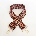 Close-up of leopard print bag strap with adjustable golden metal buckle and spring hooks - No.7 + Gold Hook