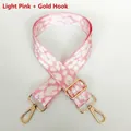 Adjustable light pink leopard print replacement bag strap with gold metal hardware - Light Pink + Gold Hook
