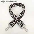 Detail of adjustable off-white leopard print bag strap with silver metal swivel hooks - Off-white Leopard Style 1 + Silver Hook