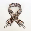 Detail showing colorful leopard print fabric texture and gunmetal swivel snap hooks - No.8 + Gunmetal Hook