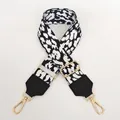 Adjustable 5cm wide leopard print shoulder strap for bags with gold metal hardware - Gold / Black and White Leopard (4号)