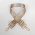 Adjustable khaki nylon bag strap with gold metal hooks for cross-body shoulder bags - Khaki