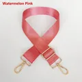 Detailansicht des wassermelonenrosa Nylon-Taschenriemens mit Gold-Metallschnalle - Silberner Haken / Wassermelonenrosa