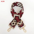 Detail of red and grey diamond pattern jacquard strap with gold metal hooks - Jacquard Diamond Style (A138)