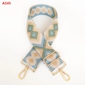 Macro detail of geometric diamond pattern canvas bag strap with golden alloy hooks - Jacquard Diamond Style (A145)