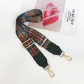 Tracolla larga intrecciata stile bohémien per borse con moschettoni in metallo dorato - Fiore di Vetro Pelle Verde / Argento