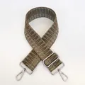 Verstellbarer gewebter Taschenriemen mit grünem Jacquard-Muster und silbernen Haken - Dunkelgrün Braun Böhmisch (B38+Silberner Haken)