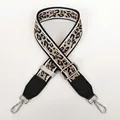 Tracolla larga regolabile con stampa leopardata, terminali in pelle e ganci argento - Doppio Leopardo Pelle Nera (Gancio Argento)