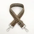 Detail view of woven bohemian bag strap with colorful jacquard pattern and silver hooks - Multicolor Intertwined Jacquard Texture (B36+Silver Hook)
