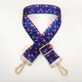 Adjustable wide replacement strap for crossbody bags with blue orange geometric pattern - Pattern B56 With Gold Hook