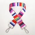 Adjustable wide rainbow shoulder strap for bags with durable silver metal swivel hooks - Pattern B57 With Silver Hook