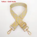 Detail of yellow and grey chevron strap with adjustable gold lobster clasp - Yellow + Gold Hook