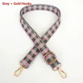Tracolla regolabile in tela intrecciata con motivo grigio rosa e ganci dorati - Grigio + Gancio Dorato