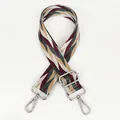 Dettaglio tracolla intrecciata geometrica con ganci in metallo argento e fibbia - Motivo Geometrico Vintage Argyle Gancio Argentato (B70+Silver Hook)
