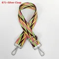 Adjustable geometric patterned bag strap with silver metal swivel hooks in a colorful weave - Multicolor Geometric Arrow Pattern Silver Hook (B71+Silver Hook)