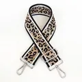 Bandoulière réglable en nylon imprimé léopard avec crochets en métal argenté poli - Imprimé Léopard + Crochet Argenté
