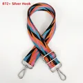 Adjustable geometric diamond pattern bag strap with silver metal swivel hooks - Ethnic Bohemian Pattern Silver Hook (B72+Silver Hook)