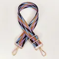 Adjustable wide replacement shoulder strap with colorful geometric diamond patterns - Blue Purple Brown Black Argyle Jacquard Gold Hook (B74+Gold Hook)