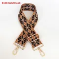 Detail of vintage geometric jacquard bag strap with gold rotating metal hook - Style B108 (Gold Hook)