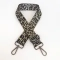 Detail of adjustable leopard print bag strap in army green with gunmetal hooks - Army Green + Gunmetal Hook
