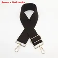 Detail of adjustable dark coffee canvas strap with reinforced gold-tone metal buckles - Gun Black Hook / Brown