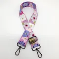 Détail de bandoulière à motif floral avec crochet en métal et boucle réglable - Style 8 (Floral) + Crochet Gunmetal