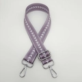 Adjustable purple nylon strap with white arrow pattern and silver metal hooks - Light Purple + Silver Hook