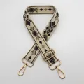 Close-up of geometric patterned replacement bag strap with golden metal swivel hooks - Style 9 (No. 9) / Gold Hook