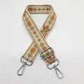 Detail of No. 12 geometric woven replacement strap with silver metal swivel hooks - Style 12 (No.12) / Silver Hook