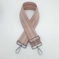 Tracolla regolabile in tela rosa e oro con ganci girevoli in metallo argentato - Filo d'Oro Rosa + Gancio d'Argento