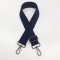 Adjustable navy blue woven shoulder strap with Greek key pattern and gunmetal hardware - Blue (Gunmetal Hook)