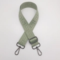 Adjustable light green canvas strap with geometric pattern and metal lobster clasps - Matcha Green (Gunmetal Hook)