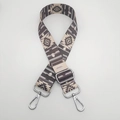 Close-up of ethnic geometric pattern nylon strap with silver metal swivel hooks - C5 Pattern (Silver Hook)