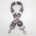 Detail of ethnic geometric wide bag strap with gunmetal lobster clasps and adjuster - C5 Pattern (Gunmetal Hook)
