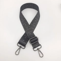 Close-up of geometric ethnic pattern woven strap with gunmetal swivel lobster clasps - C6 Pattern (Gunmetal Hook)