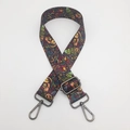 Detail of adjustable nylon strap with colorful graffiti print and gun-metal hardware - C7 Pattern (Gunmetal Hook)