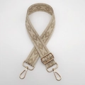 Bandoulière réglable à motifs géométriques pour sacs avec mousquetons dorés en métal kaki - Flèche Fil d'Or Kaki + Crochet Doré