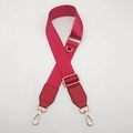 Adjustable red nylon shoulder strap with gold metal D-ring and swivel hooks - Red