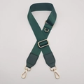 Tracolla regolabile in nylon verde scuro con hardware dorato e anello a D per borse - Gancio Dorato / Verde