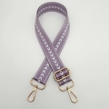 Adjustable lavender nylon strap with white arrow pattern and gold metal lobster clasps - Light Purple + Gold Hook