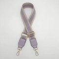 Adjustable light purple woven bag strap with geometric pattern and gold hardware - Light Purple