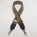 Tracolla larga intrecciata vintage con ganci in metallo bronzo per borse a spalla - N. 1 Pelle nera