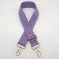 Bandoulière réglable violet clair avec motif à chevrons et mousquetons dorés polis - Violet Taro / Crochet Argenté