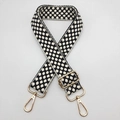 Tracolla regolabile in cotone-poliestere con motivo jacquard geometrico bianco e nero - Pois Geometrici Bianco E Nero (Black B) / Oro