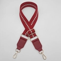 Tracolla intrecciata geometrica rossa e bianca con fibbie in metallo dorato - Bianco Bordo Rosso + Pelle Bordeaux