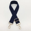 Tracolla larga regolabile blu scuro con motivo a spina di pesce e ganci in metallo oro - Blu Invecchiato / Gancio in Argento