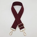 Bandoulière bordeaux réglable avec crochets dorés et motif chevron pour sacs à main - Rouge Vin Foncé / Crochet Argenté