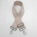 Adjustable beige and pink diamond pattern nylon strap with silver metal swivel hooks - Beige and Nude Pink With Silver Hook